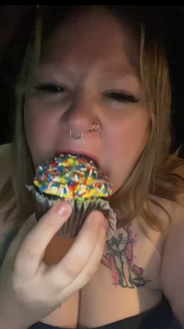 Eating My birthday cupcake